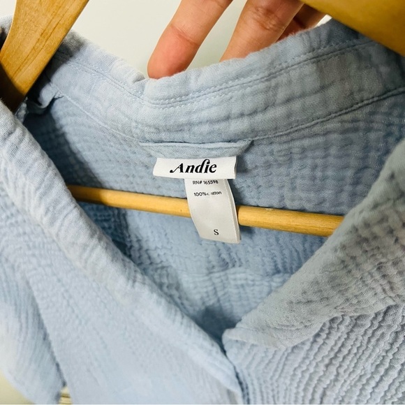 Andie The Margarita Button Up blue mist cotton gauze size small - Picture 10 of 10